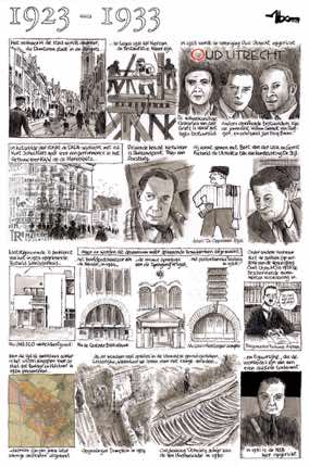 Openingspaneel striptentoonstelling '100 jaar (Oud-)Utrecht'